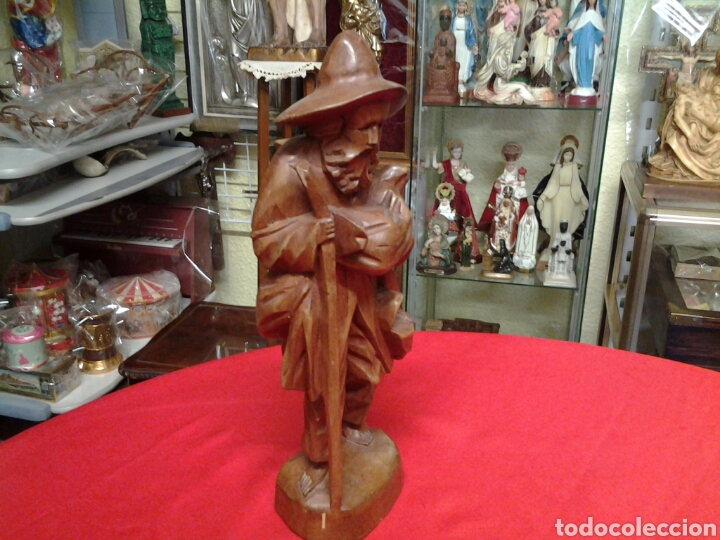 Antig&uuml;edades: Peregrito en talla de madera - Foto 5