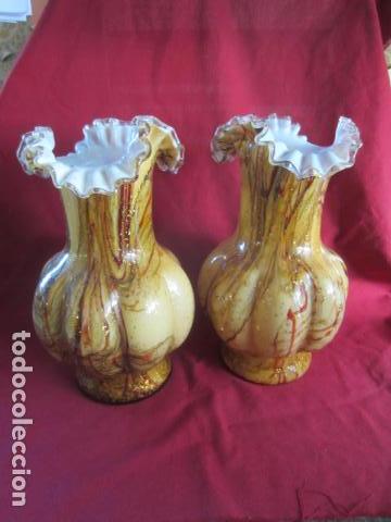 Antig&uuml;edades: BONITOS JARRONES ISABELINOS DE CRISTAL - Foto 1