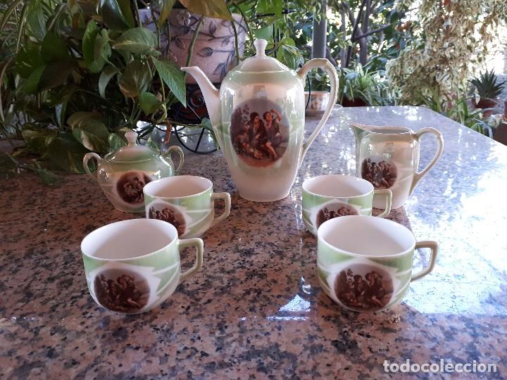 Antig&uuml;edades: antiguo juego de cafe, efectos anacarados - Foto 1