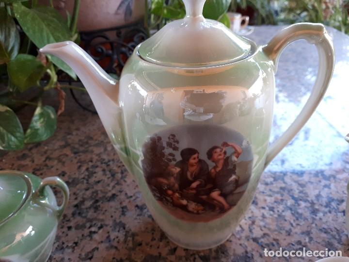 Antig&uuml;edades: antiguo juego de cafe, efectos anacarados - Foto 6
