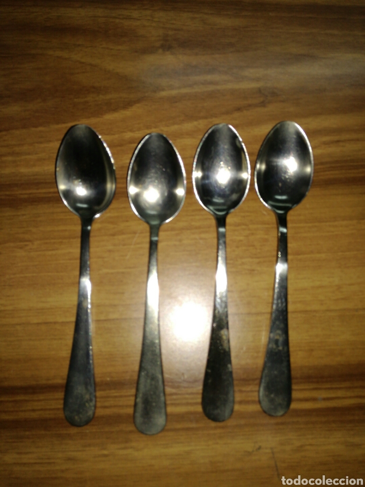 Antig&uuml;edades: Cuatro cucharillas alpaca Meneses - Foto 1