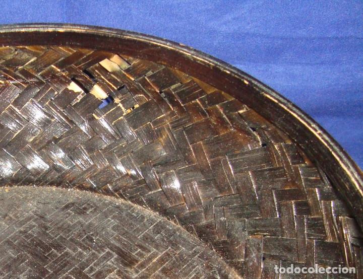 Antig&uuml;edades: ANTIGUA CESTA NECESER DE BAMB&Uacute; 24 CM DE DIAMETRO - Foto 10