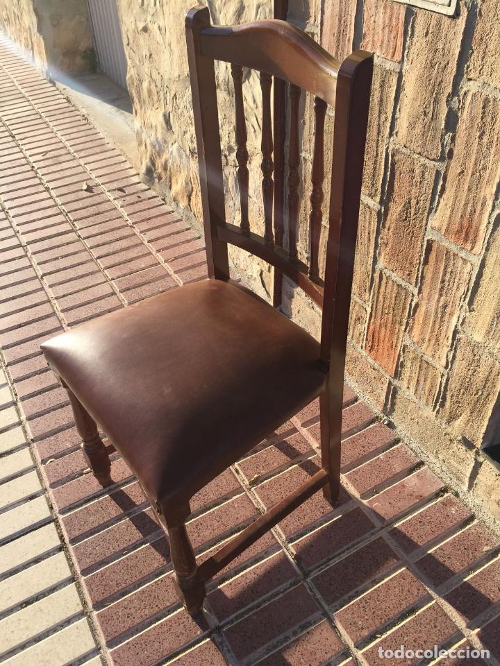 Antig&uuml;edades: SILLA MADERA TAPIZADA - Foto 2
