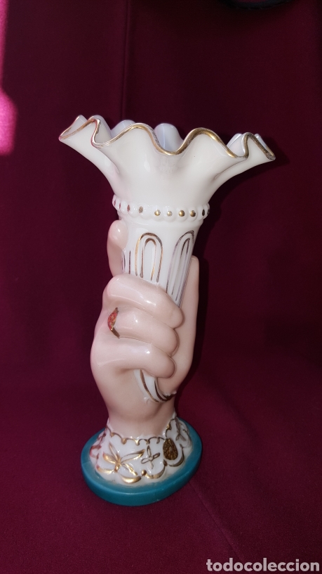 Antig&uuml;edades: FLORERO ANTIGUO DE OPALINA - Foto 1