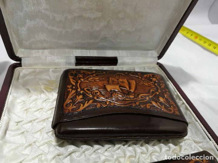 Antig&uuml;edades: Estuche de pitillera y cartera. - Foto 3