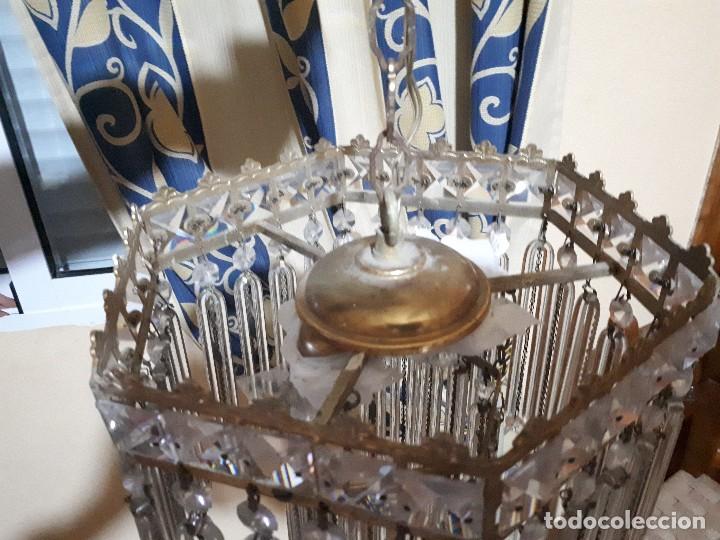 Antig&uuml;edades: ANTIGUA LAMPARA CON CRISTALES - Foto 2
