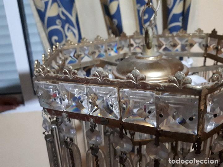 Antig&uuml;edades: ANTIGUA LAMPARA CON CRISTALES - Foto 3