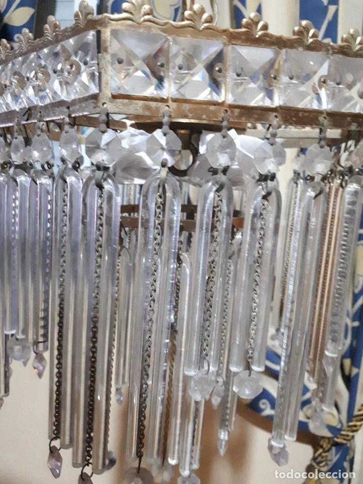 Antig&uuml;edades: ANTIGUA LAMPARA CON CRISTALES - Foto 4