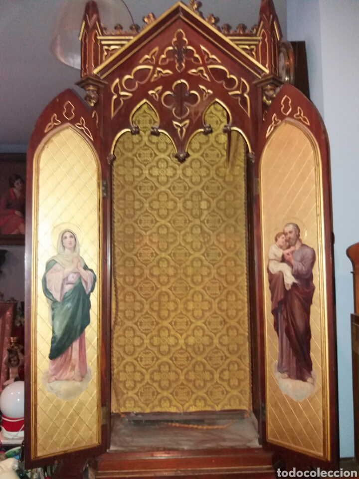 Antig&uuml;edades: ESPECTACULAR CAPILLA ANTIGUA SOBRE MESA - Foto 1