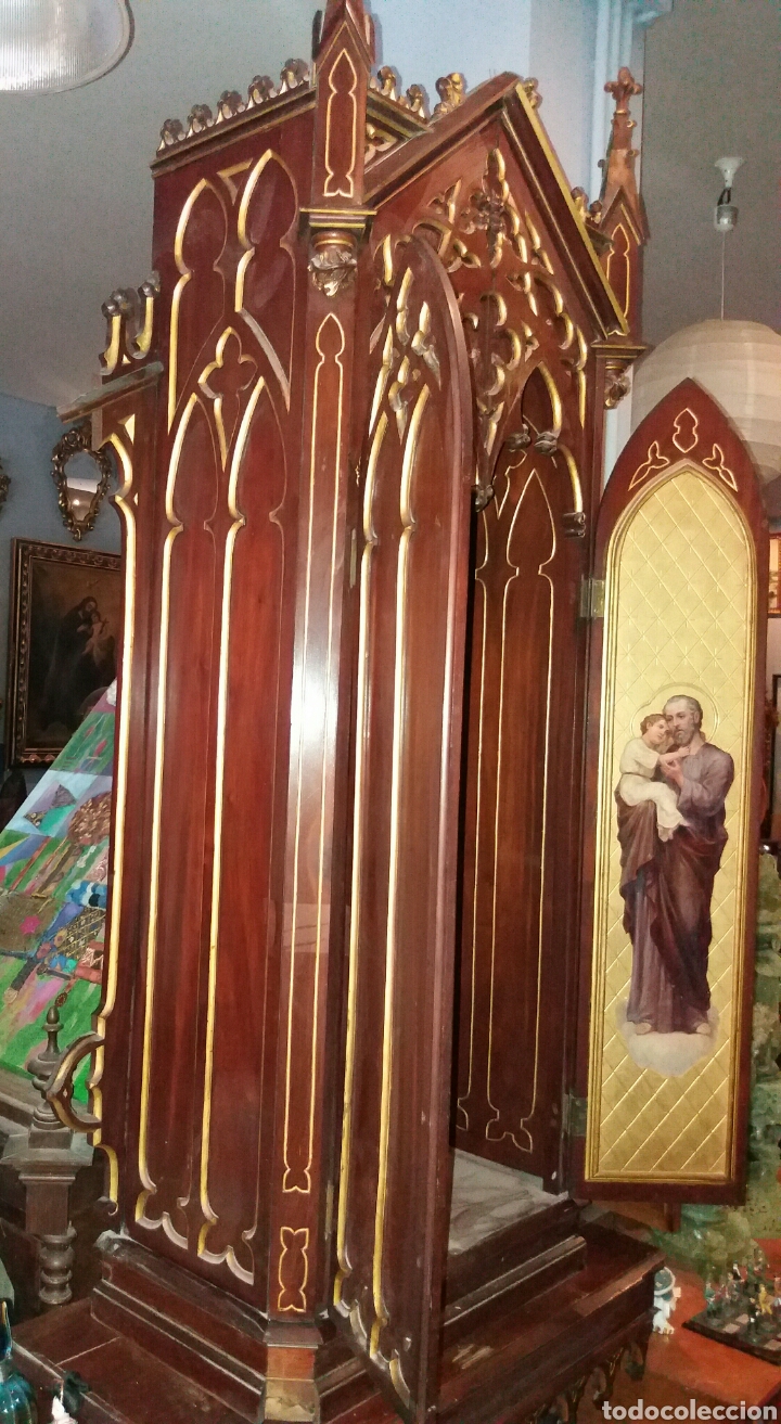 Antig&uuml;edades: ESPECTACULAR CAPILLA ANTIGUA SOBRE MESA - Foto 3