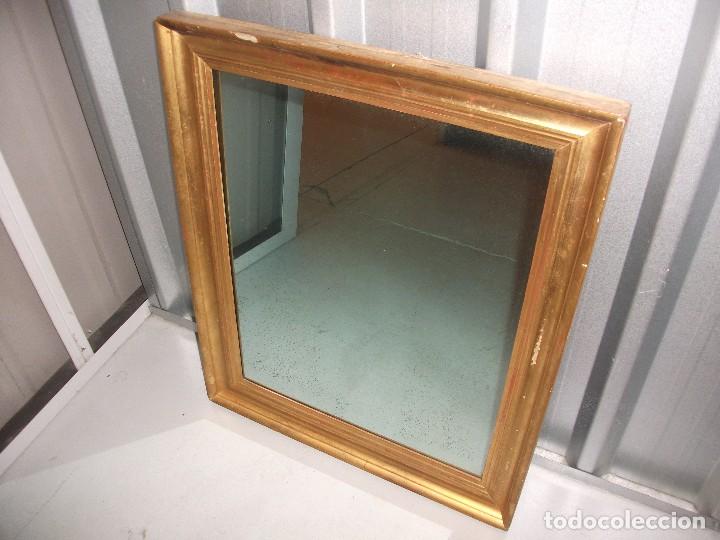 Antig&uuml;edades: ESPEJO DORADO RECTANGULAR DE MADERA - Foto 1