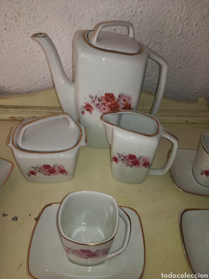 Antig&uuml;edades: Original juego de cafe formas cuadradas y rectangular - Foto 4
