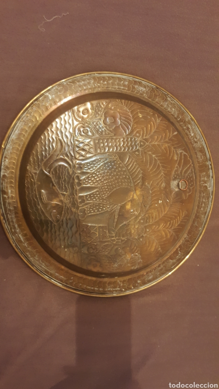 Antig&uuml;edades: Bandeja decorada de la india - Foto 3