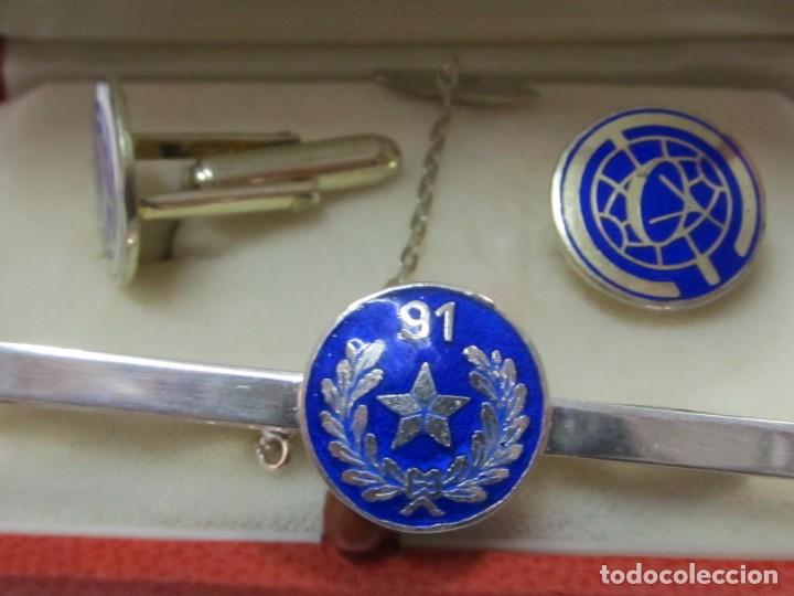 Antig&uuml;edades: JUEGO DE GEMELOS Y PISACORBATA DE PLATA - Foto 4