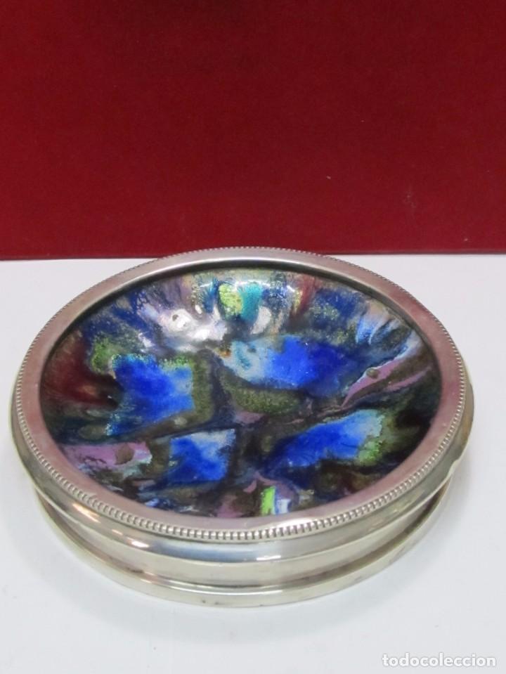 Antig&uuml;edades: CENICERO DE PLATA CON CRISTAL DE MURANO - Foto 1