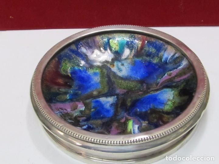 Antig&uuml;edades: CENICERO DE PLATA CON CRISTAL DE MURANO - Foto 2