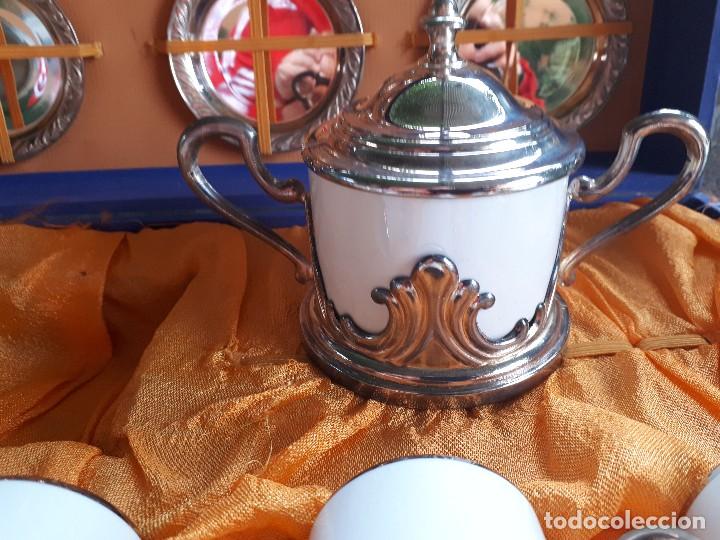 Antig&uuml;edades: juego de cafe con ba&ntilde;o de plata - Foto 2
