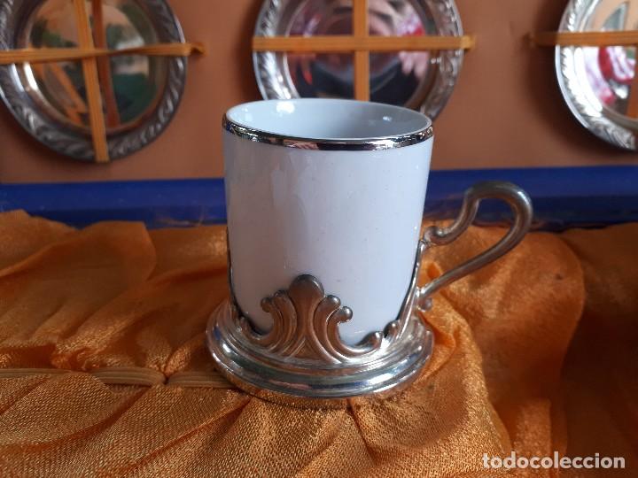 Antig&uuml;edades: juego de cafe con ba&ntilde;o de plata - Foto 4