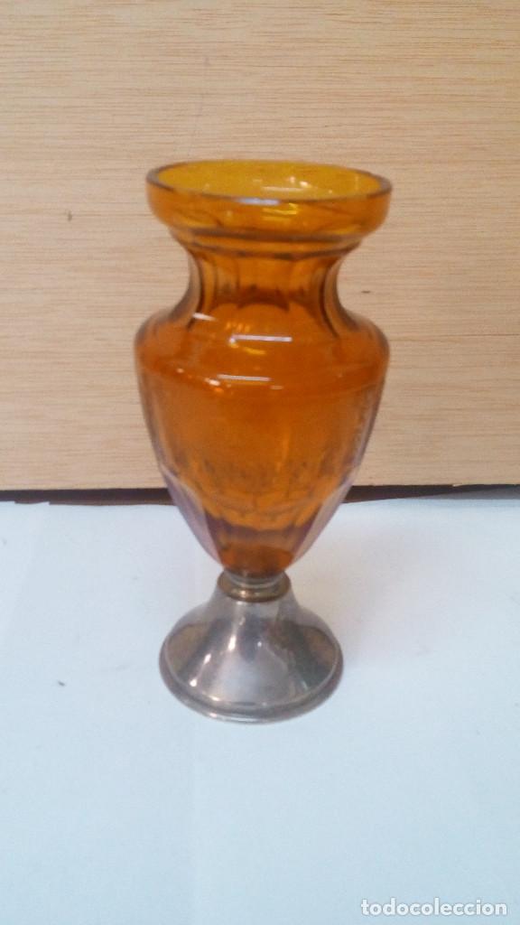 Antig&uuml;edades: JARR&Oacute;N DE CRISTAL CON BASE DE PLATA - Foto 1