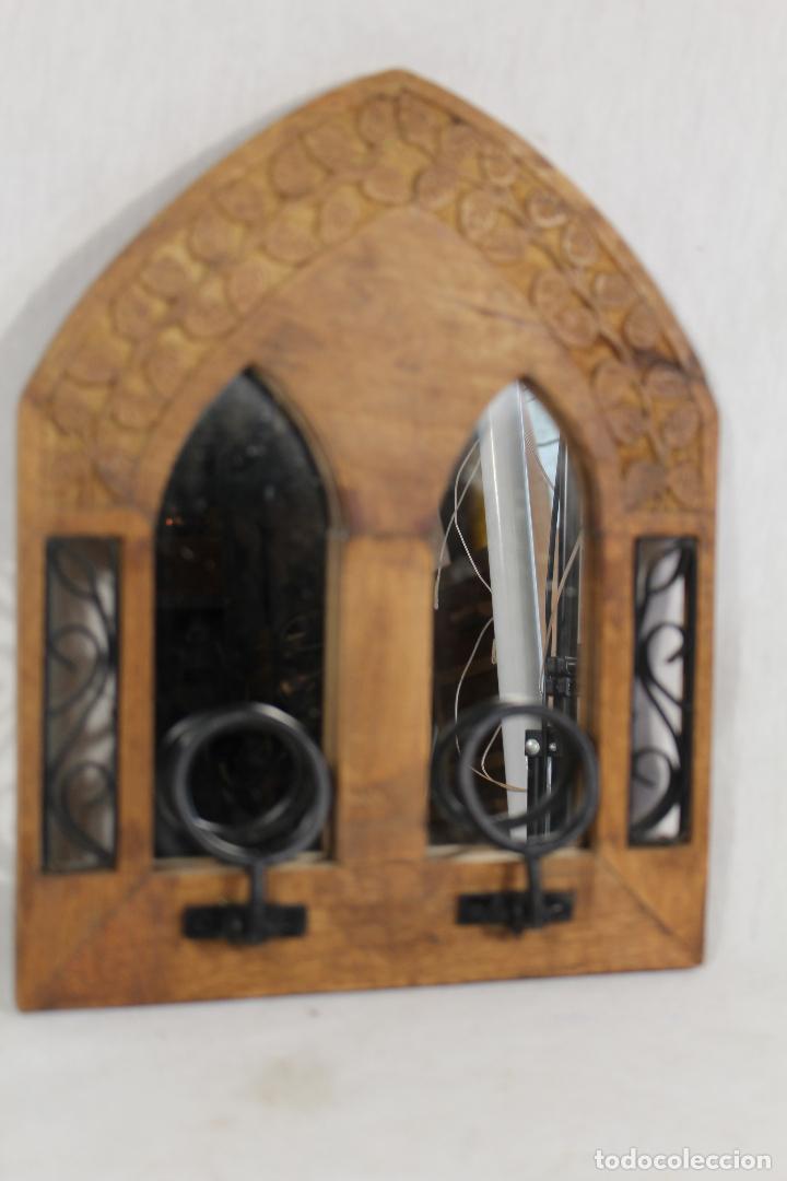 Antig&uuml;edades: espejo en madera y forja - Foto 2