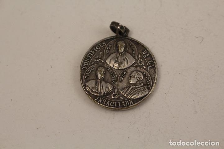 Antig&uuml;edades: medalla pontifices de la inmaculada plateada - Foto 1