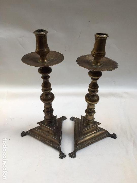 Antig&uuml;edades: CANDELABROS DE BRONCE , SIGLO XVIII, - Foto 1