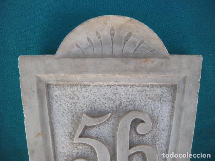 Antig&uuml;edades: ANTIGUO N&Uacute;MERO 56 TALLADO EN MARMOL - Foto 3