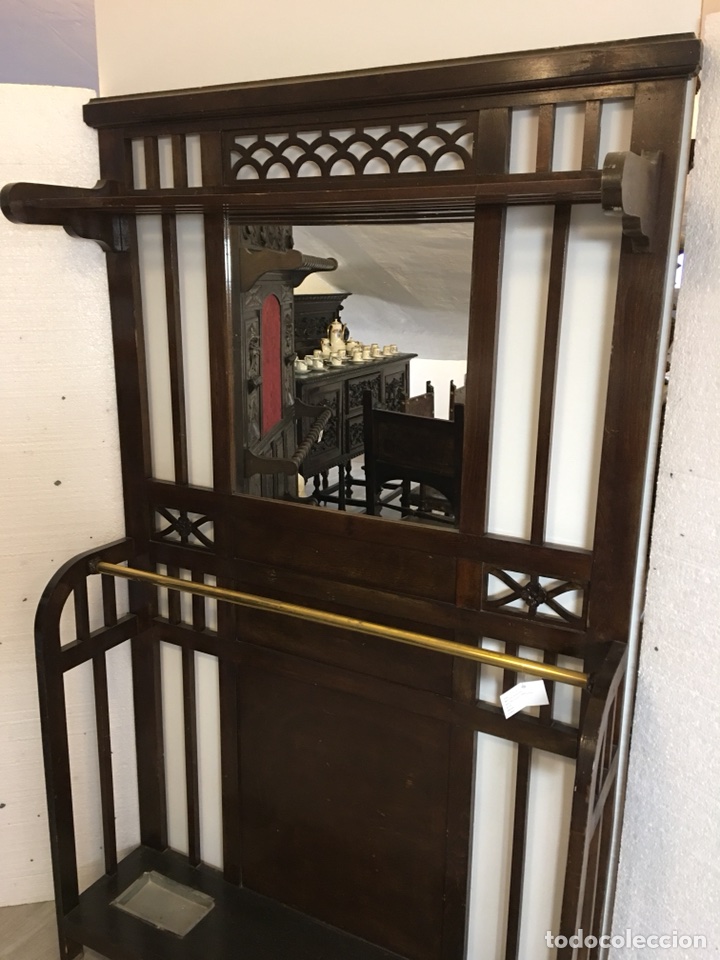Antig&uuml;edades: ANTIGUO RECIBIDOR PERCHERO MODERNISTA - Foto 3