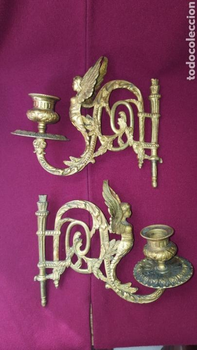 Antig&uuml;edades: PAREJA DE APLIQUES ANTIGUOS - Foto 2