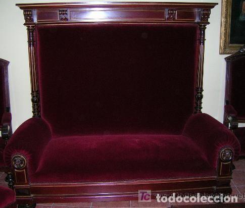 Antig&uuml;edades: IMPECABLE CONJUNTO CAOBA DOS SILLONES Y UN SOF&Aacute; - Foto 12