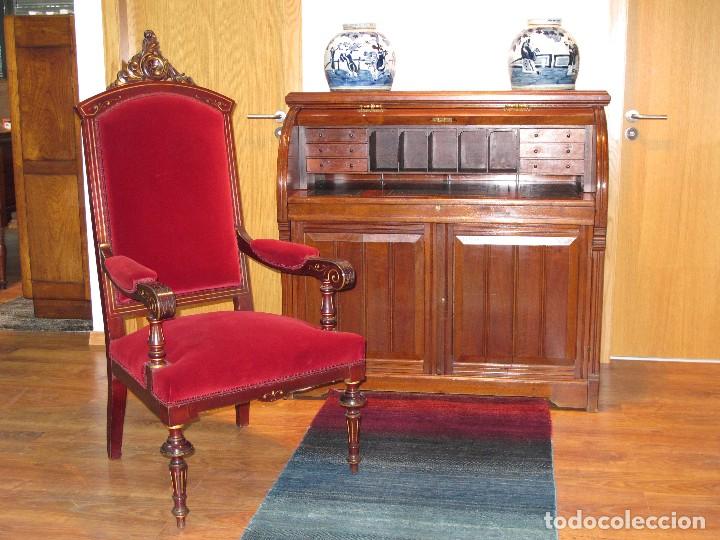Antig&uuml;edades: IMPECABLE CONJUNTO CAOBA DOS SILLONES Y UN SOF&Aacute; - Foto 15