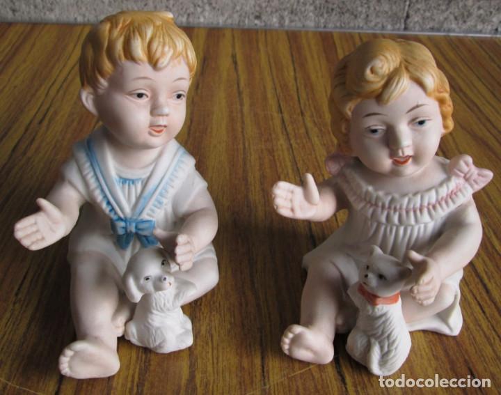 Antig&uuml;edades: PAREJA DE NI&Ntilde;OS DE BISCUIT - Foto 1