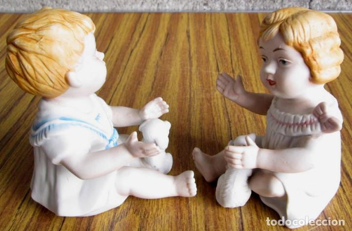 Antig&uuml;edades: PAREJA DE NI&Ntilde;OS DE BISCUIT - Foto 3