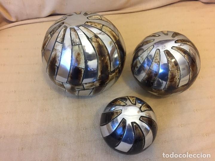 Antig&uuml;edades: JUEGO 3 BOLAS DECORACION - Foto 3
