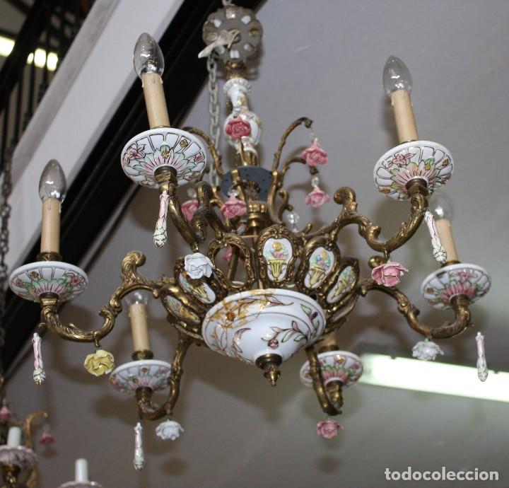 Antig&uuml;edades: LAMPARA DE METAL Y CERAMICA.REF:6192 - Foto 3