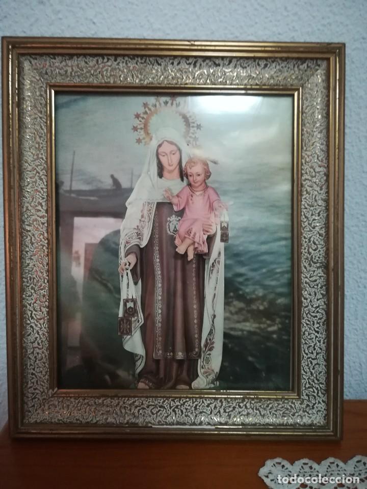 Antig&uuml;edades: Antiguo cuadro virgen del carmen - Foto 1