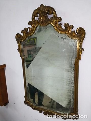 Antig&uuml;edades: cornucopia espejo isabelino madera tallada pan oro - Foto 1