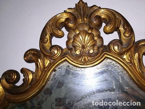 Antig&uuml;edades: cornucopia espejo isabelino madera tallada pan oro - Foto 2