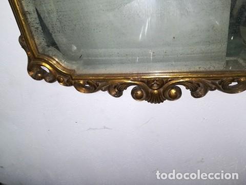 Antig&uuml;edades: cornucopia espejo isabelino madera tallada pan oro - Foto 3