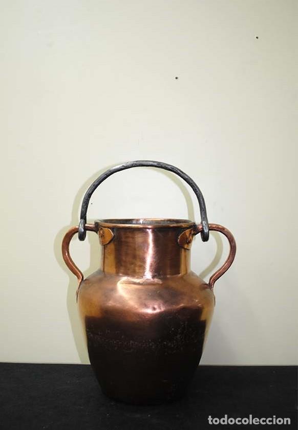 Antig&uuml;edades: ANTIGUO RECIPIENTE O C&Aacute;NTARO DE COBRE - Foto 1