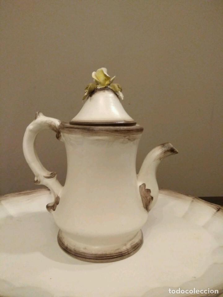 Antig&uuml;edades: JUEGO DE CAF&Eacute; ESTILO CAPODIMONTE CON BANDEJA. - Foto 5