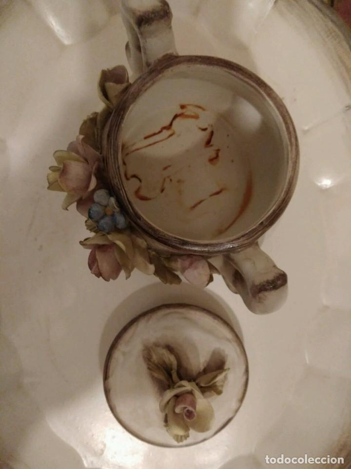 Antig&uuml;edades: JUEGO DE CAF&Eacute; ESTILO CAPODIMONTE CON BANDEJA. - Foto 13