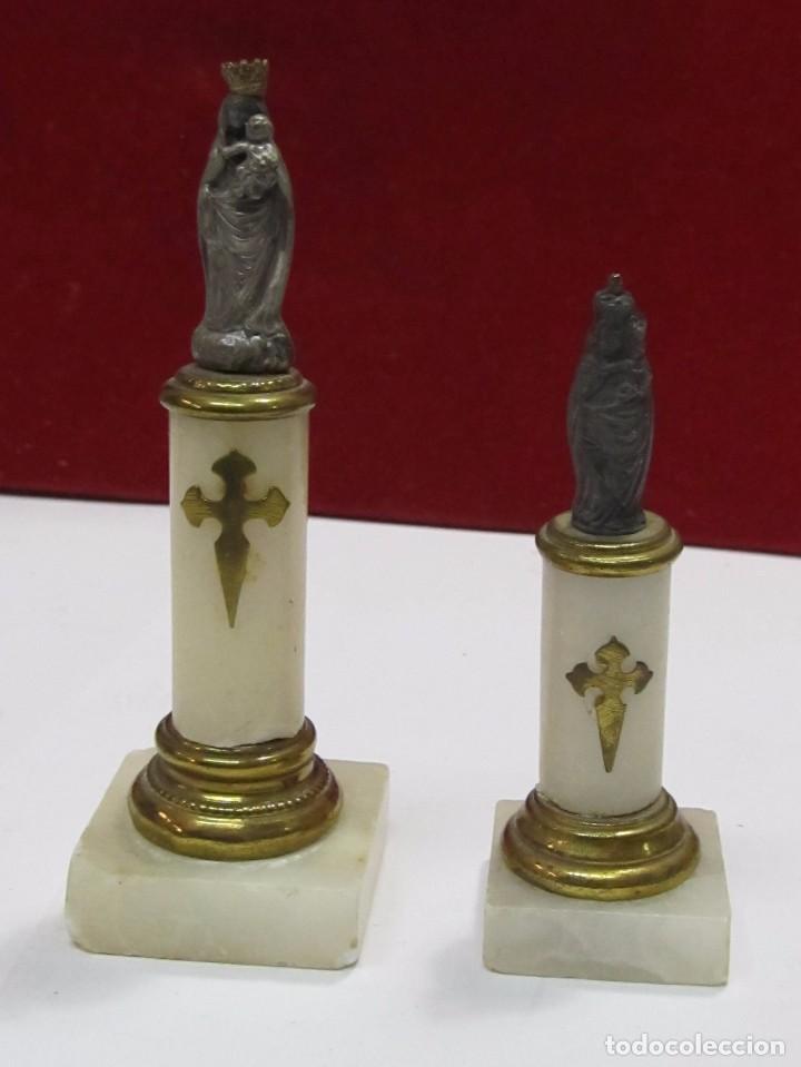 Antig&uuml;edades: 2 FIGURAS DE LA VIRGEN CON PIE DE M&Aacute;RMOL - Foto 2