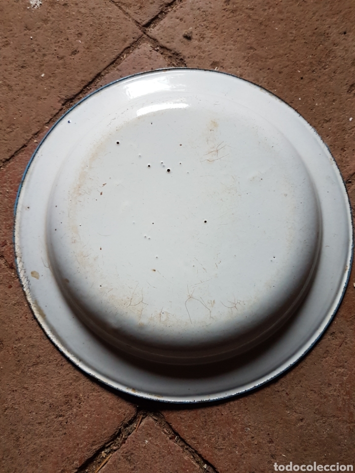 Antig&uuml;edades: Antigua gran bandeja esmaltada - Foto 2