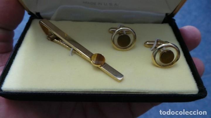 Antig&uuml;edades: CONJUNTO DE GEMELOS Y CLIP DE CORBATA ANSON RETRO VINTAGE, - Foto 5