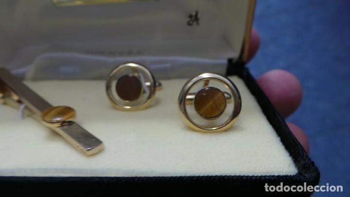 Antig&uuml;edades: CONJUNTO DE GEMELOS Y CLIP DE CORBATA ANSON RETRO VINTAGE, - Foto 6