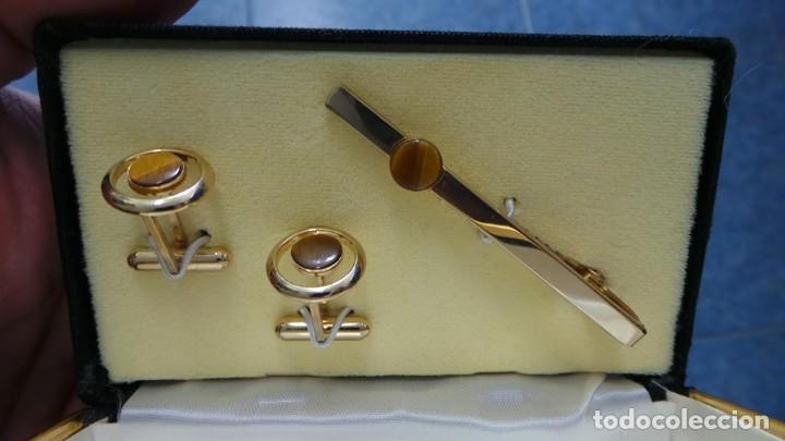 Antig&uuml;edades: CONJUNTO DE GEMELOS Y CLIP DE CORBATA ANSON RETRO VINTAGE, - Foto 9