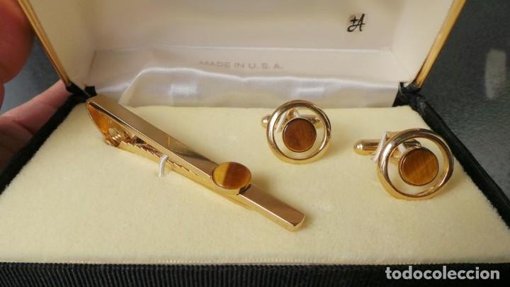 Antig&uuml;edades: CONJUNTO DE GEMELOS Y CLIP DE CORBATA ANSON RETRO VINTAGE, - Foto 19