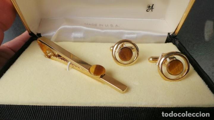 Antig&uuml;edades: CONJUNTO DE GEMELOS Y CLIP DE CORBATA ANSON RETRO VINTAGE, - Foto 20