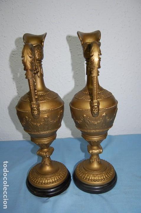 Antig&uuml;edades: PAREJA DE COPAS O JARRONES EN CALAMINA S.XIX - Foto 5
